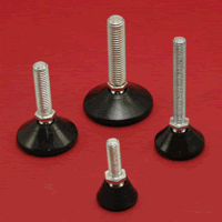 Adjustable Levelling feet - 6mm x 25mm stem with plastic base